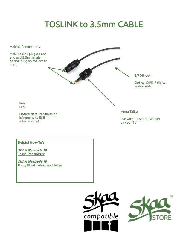 Câble optique Toslink vers 3,5 mm